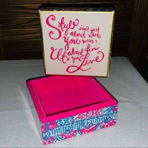 Lilly Pulitzer square jewelry box.
